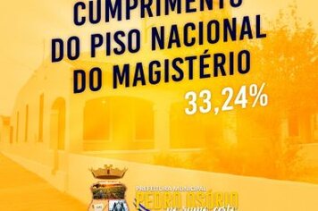 Administração cumpre o piso nacional e reajusta salário dos professores