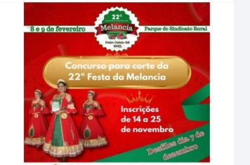 Está no ar o Concurso para a Corte da 22ª Expofesta Regional da Melancia 2025 - Etapas e Inscrições