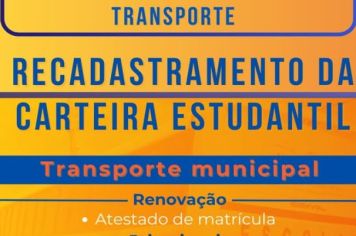 RECADASTRAMENTO DA CARTEIRA ESTUDANTIL DE TRANSPORTE MUNICIPAL E INTERMUNICIPAL