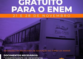 Prefeitura vai disponibilizar transporte gratuito para o Enem