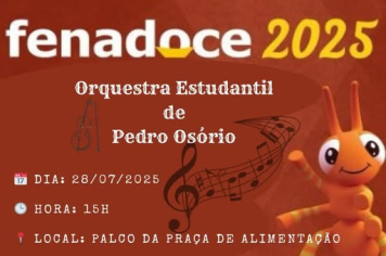 A Orquestra Estudantil de Pedro Osório irá se apresentar na Fenadoce 2025!